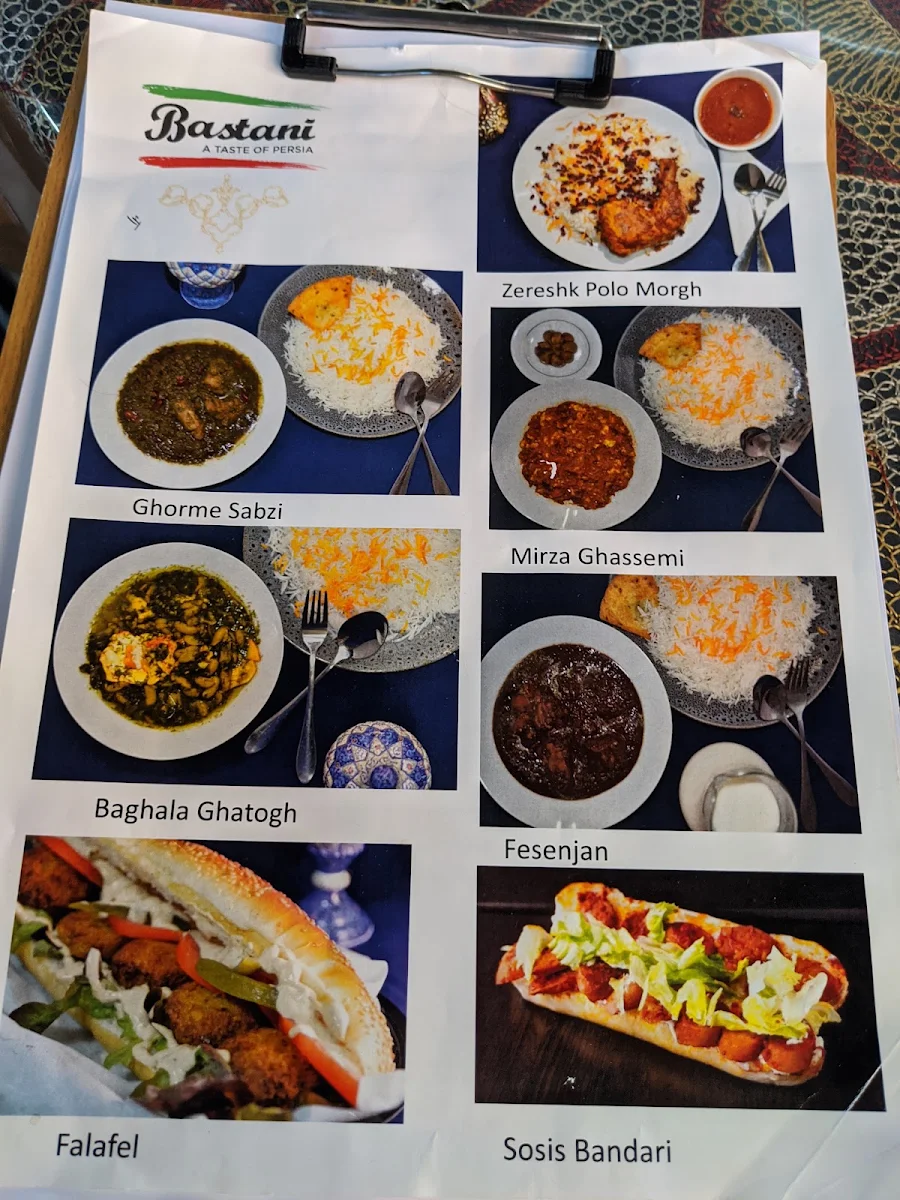 Menu, Bastani