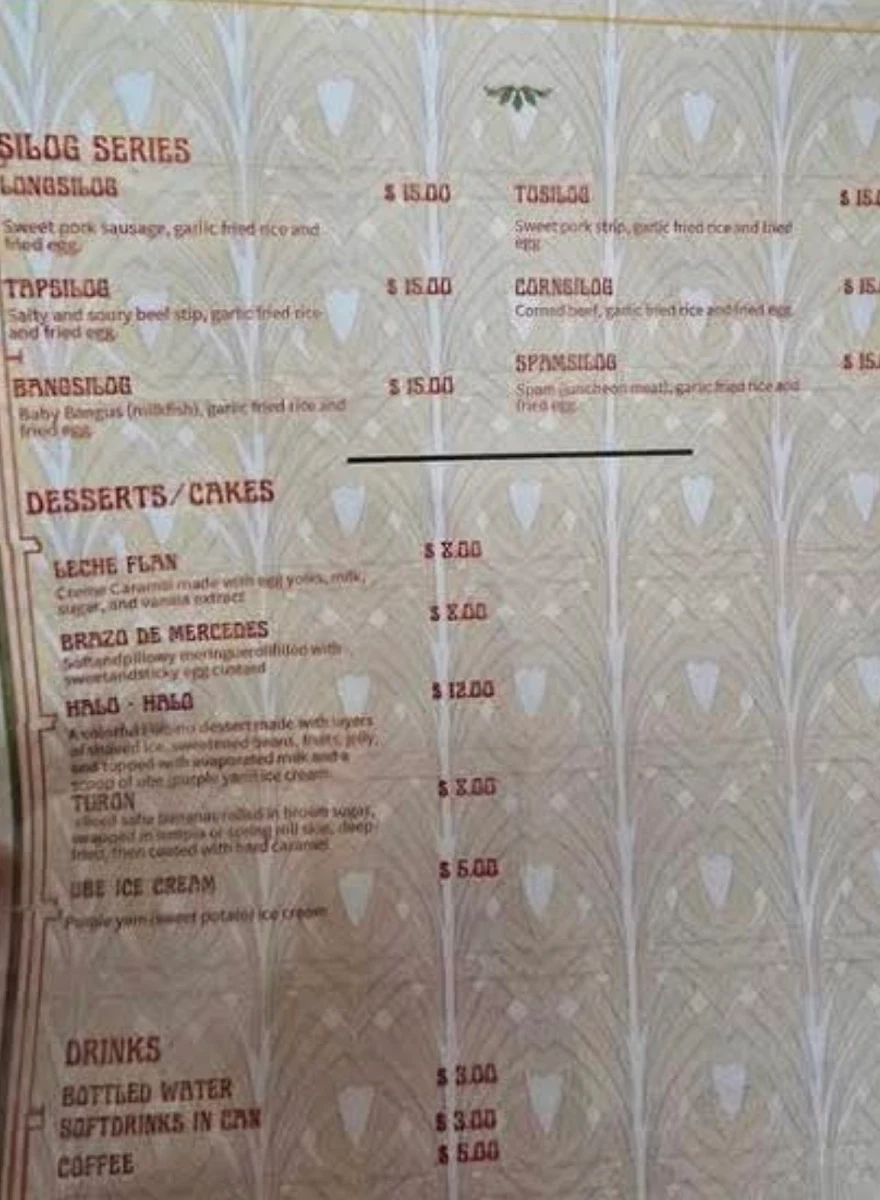 Menu, Pizza Stack Pizza & Canteena Filipino