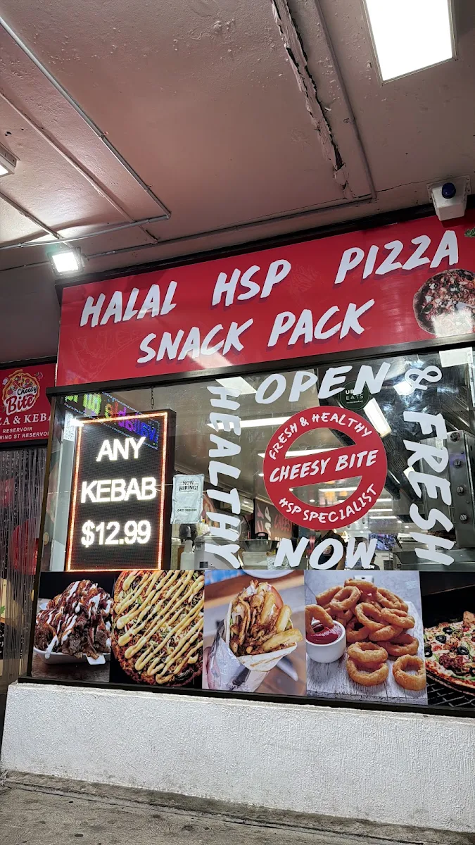 Menu, Cheesy Bite Pizza & Kebab - Reservoir