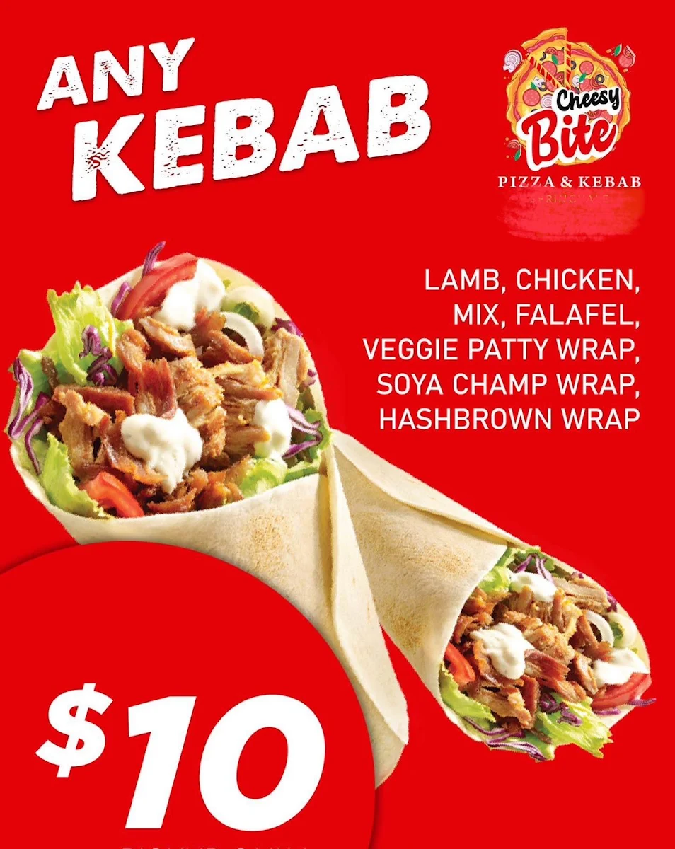 Menu, Cheesy Bite Pizza & Kebab - Reservoir