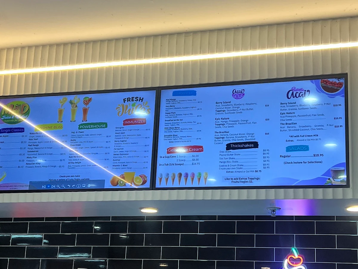 Menu, Madtoppings Parramatta