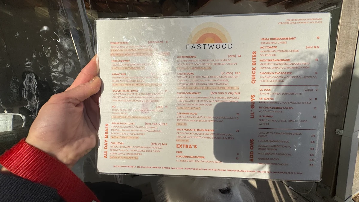 Menu, Eastwood