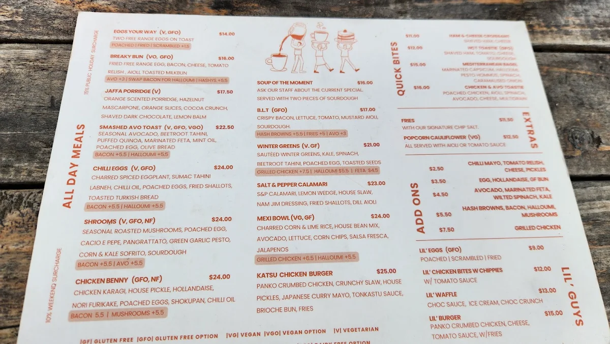 Menu, Eastwood