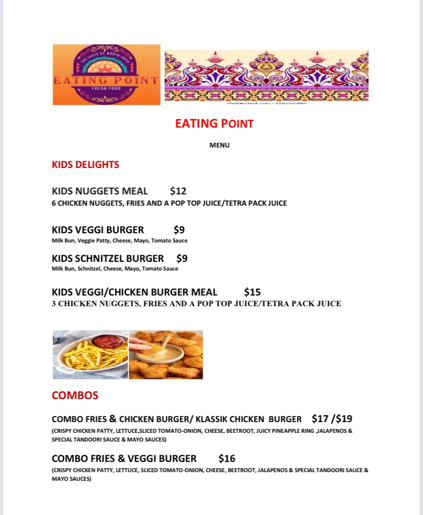 Menu, Eating Point