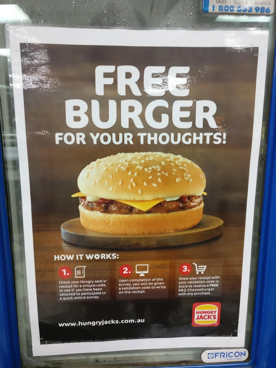 Menu, Hungry Jack's Burgers Rocklea