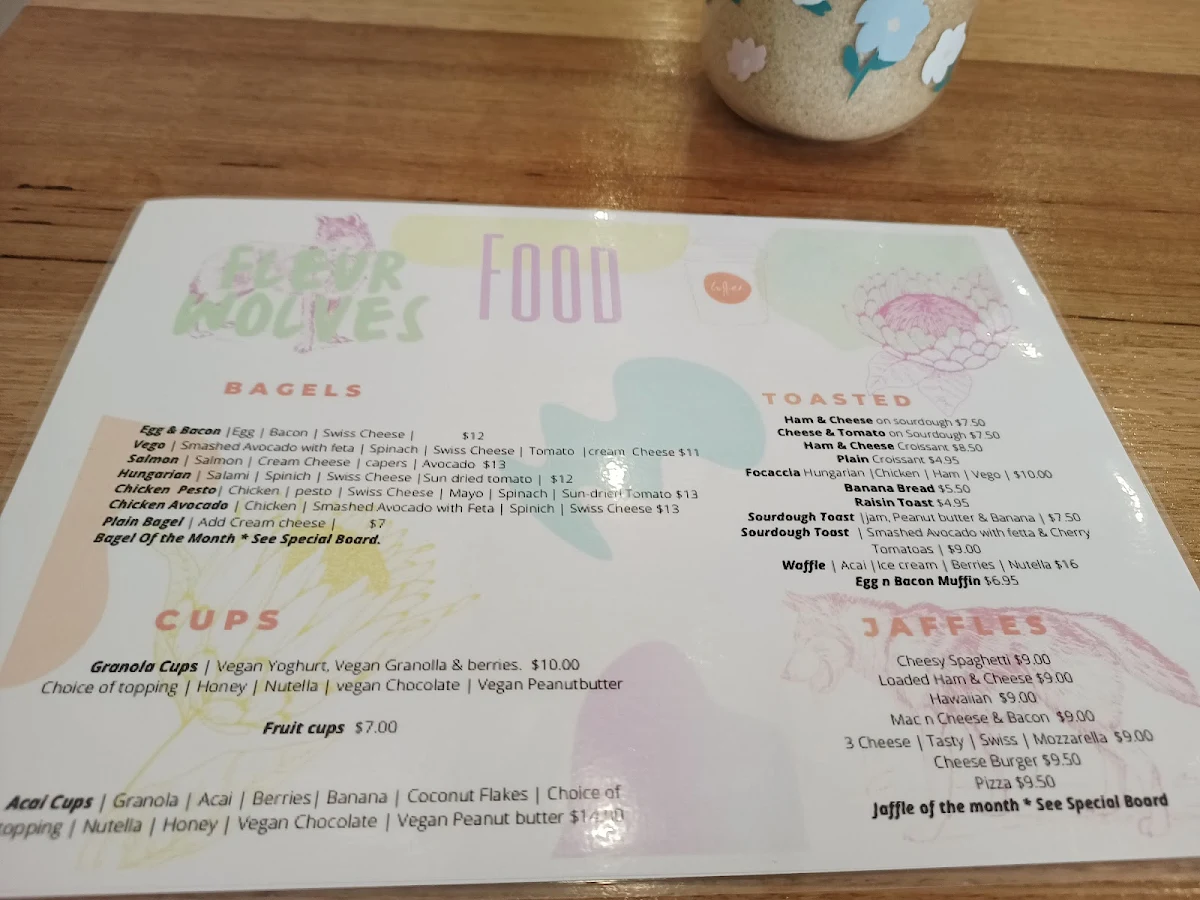 Menu, Fleur Wolves