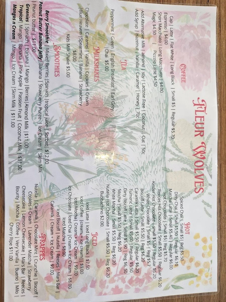 Menu, Fleur Wolves