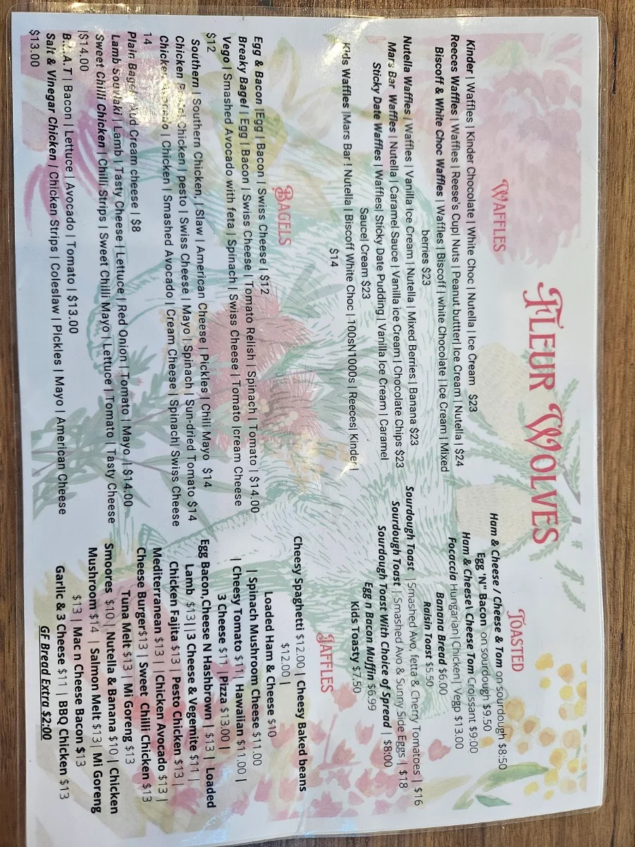 Menu, Fleur Wolves