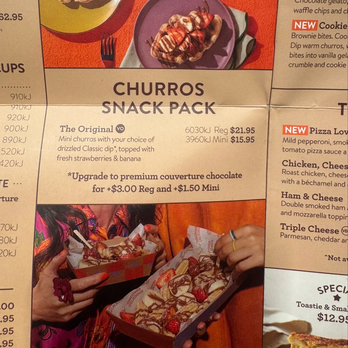 Menu, San Churro Clásico South Melbourne