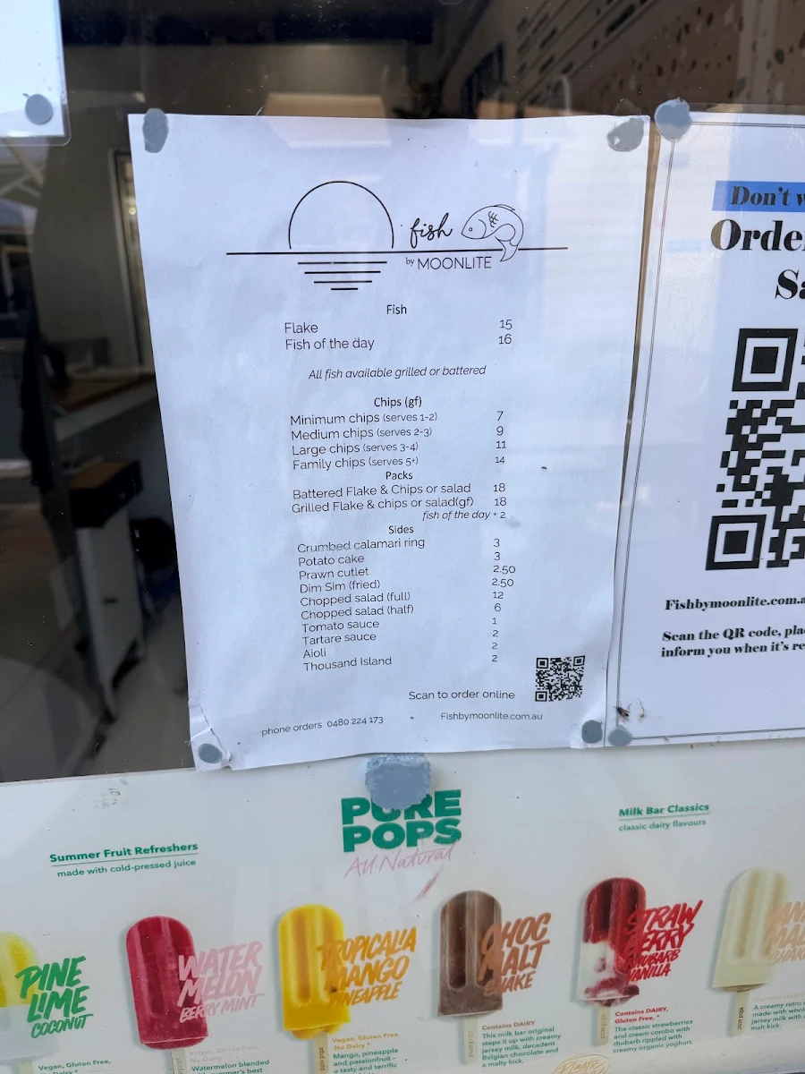 Menu, Fish By Moonlite