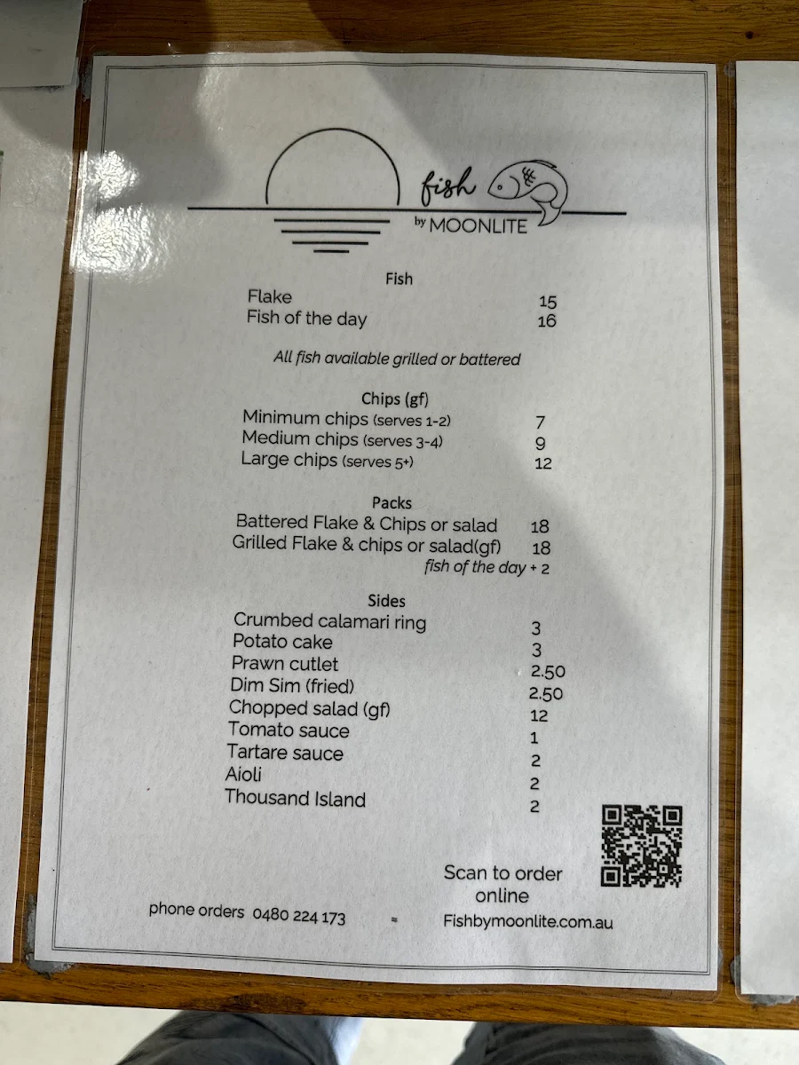 Menu, Fish By Moonlite