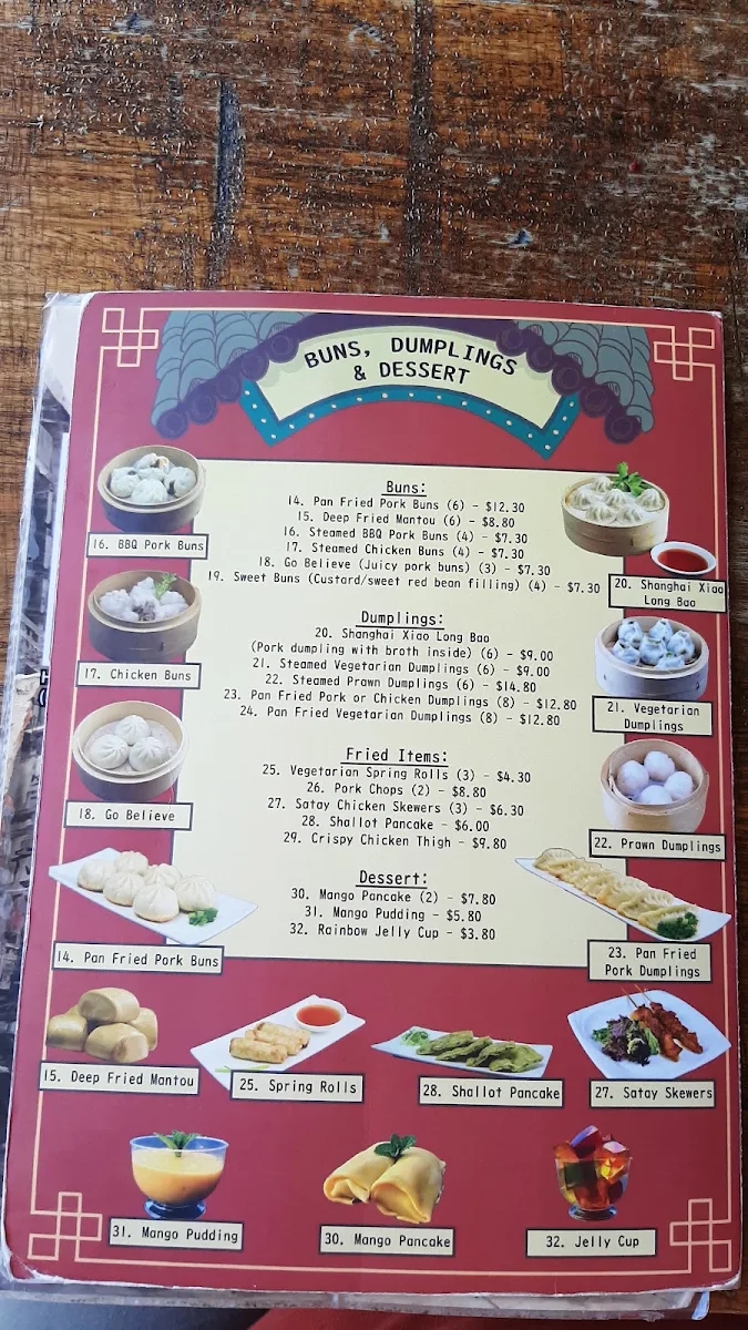 Menu, Noodle and Dumpling