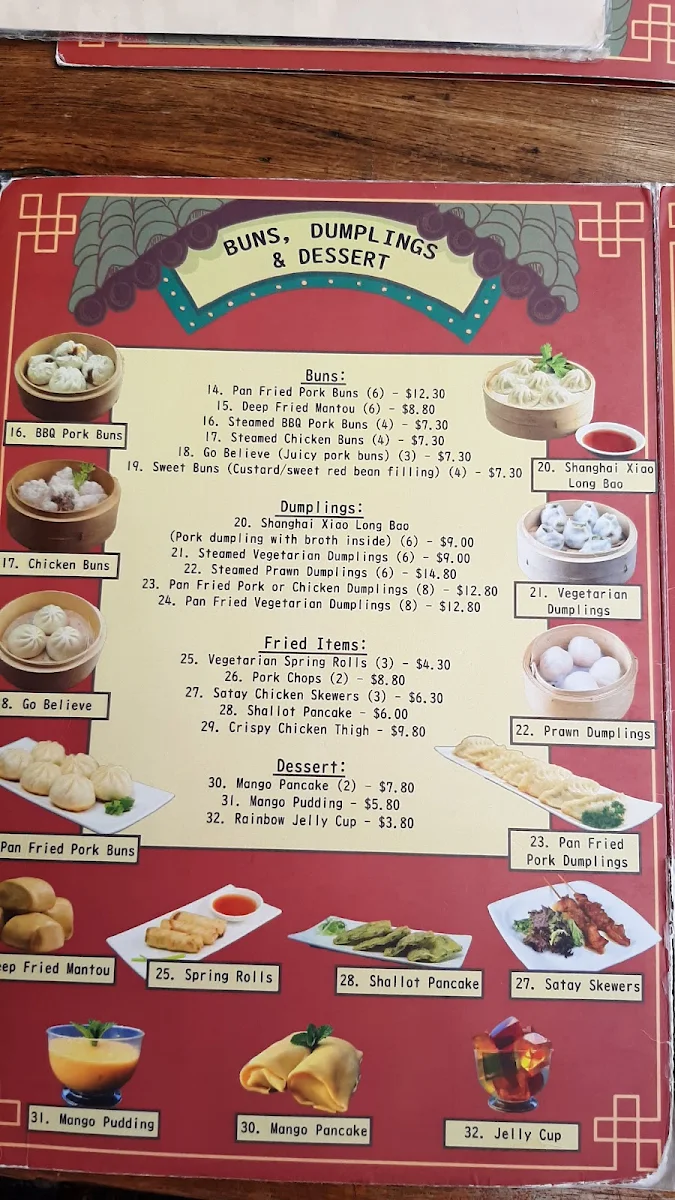 Menu, Noodle and Dumpling