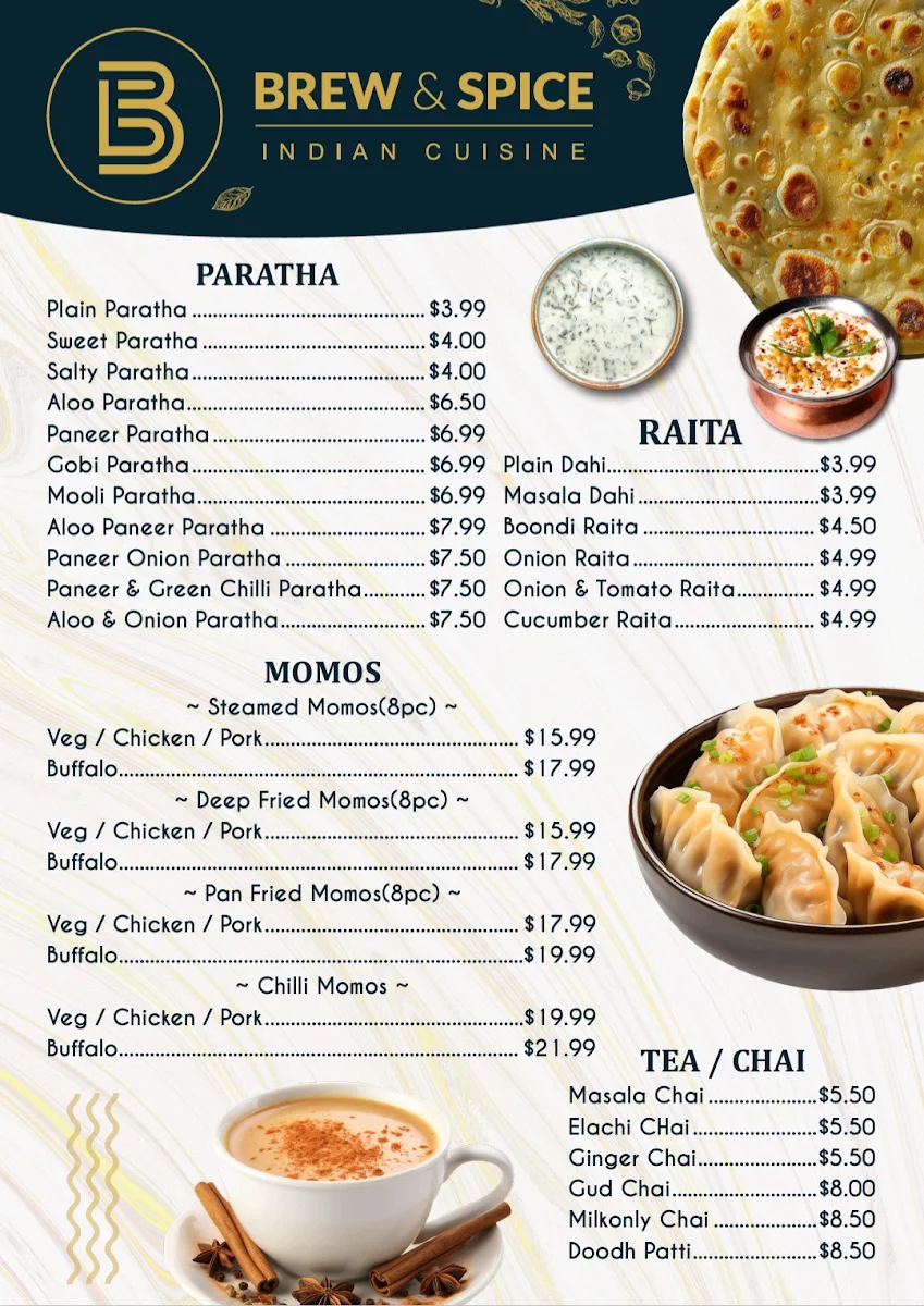Menu, Brew & Spice by Masala Art