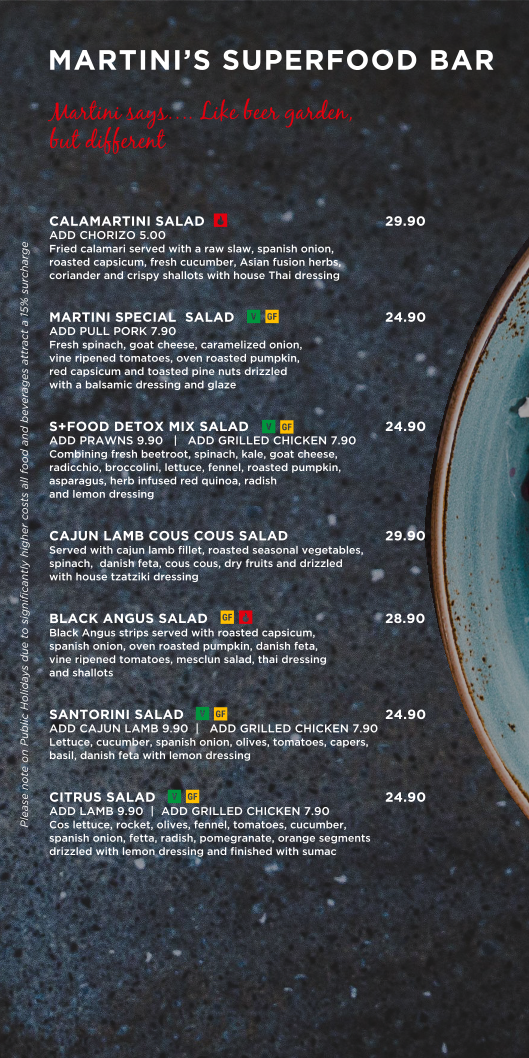 Menu, Martini and Co | Plenty Valley