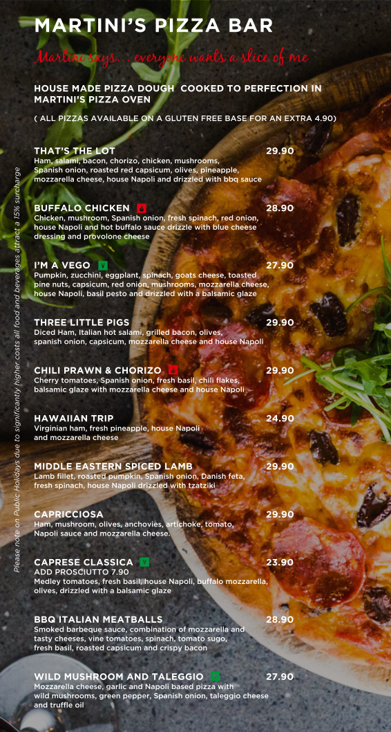Menu, Martini and Co | Plenty Valley