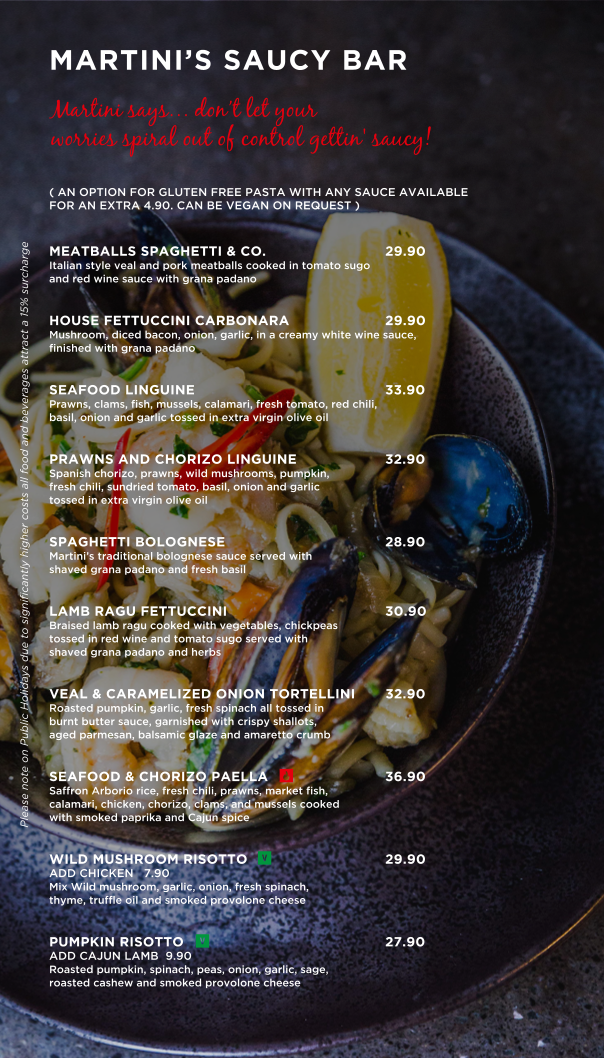 Menu, Martini and Co | Plenty Valley