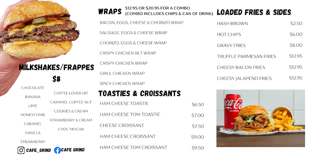 Menu, Cafe Grind (Roasting House)