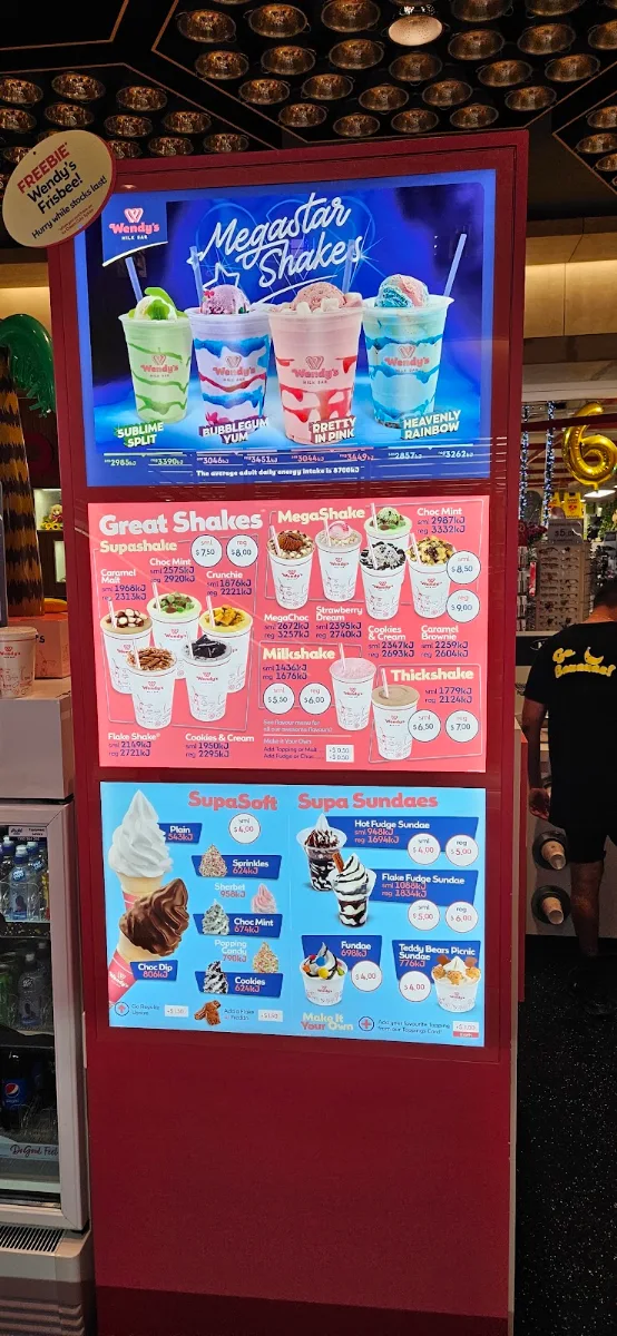 Menu, Wendy's Milk Bar