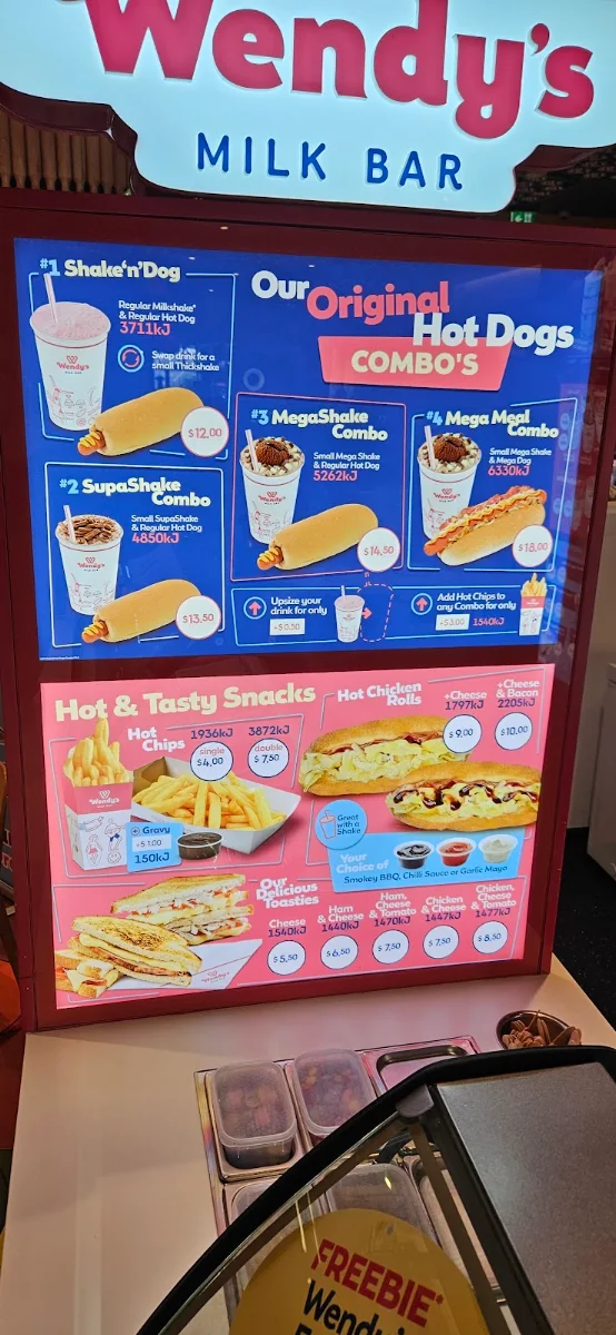 Menu, Wendy's Milk Bar