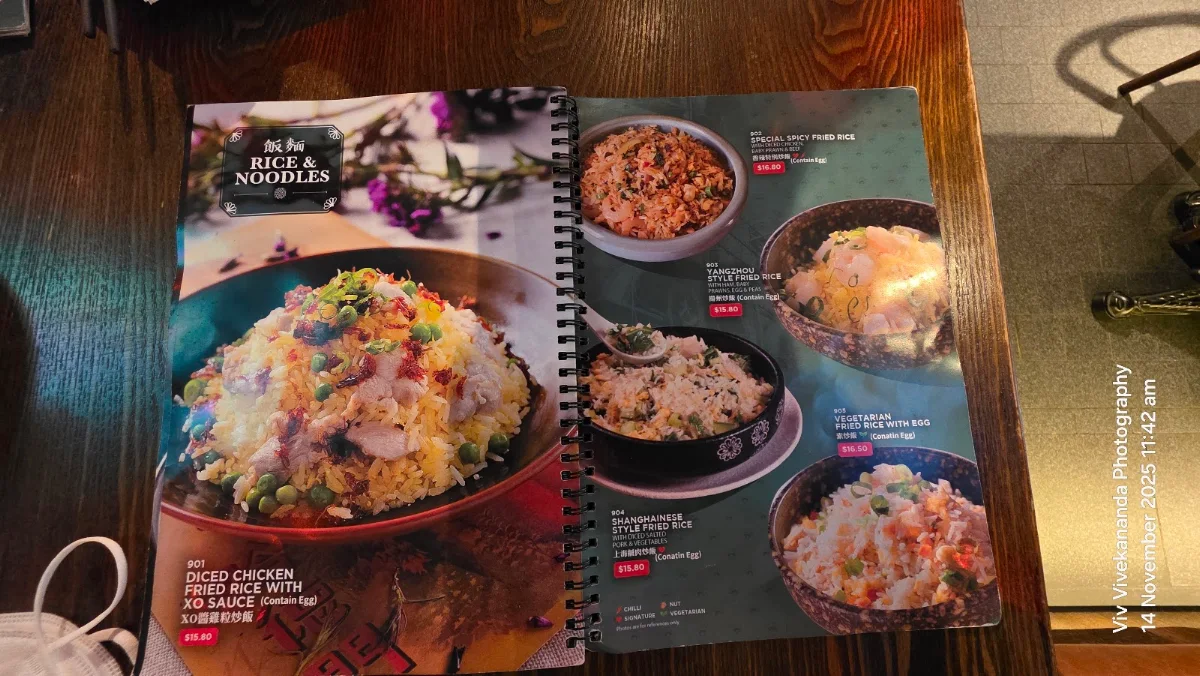 Menu, Lilong by Taste of Shanghai Macquarie