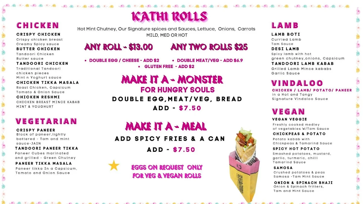 Menu, Chachu's Chatswood