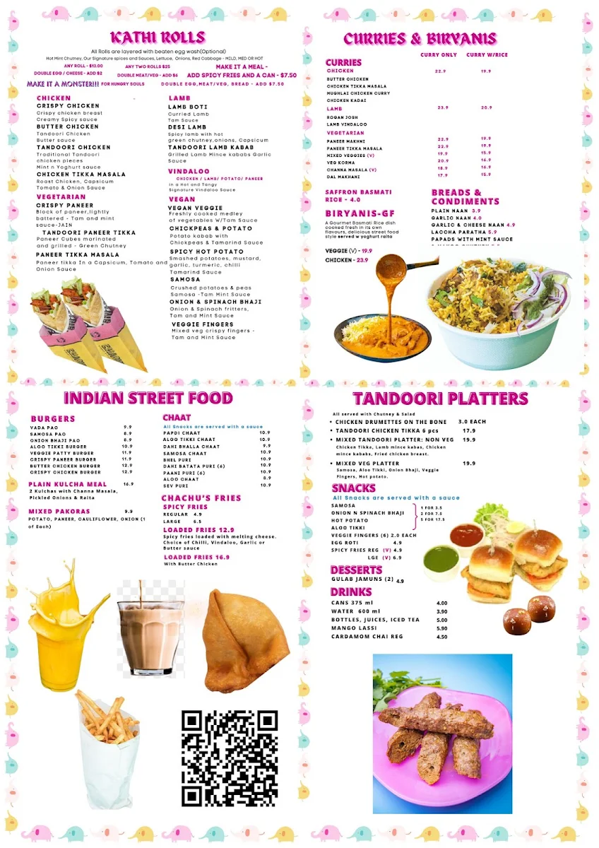 Menu, Chachu's Chatswood