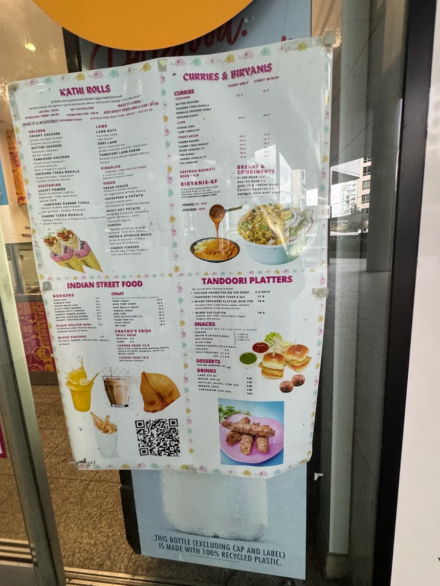 Menu, Chachu's Chatswood