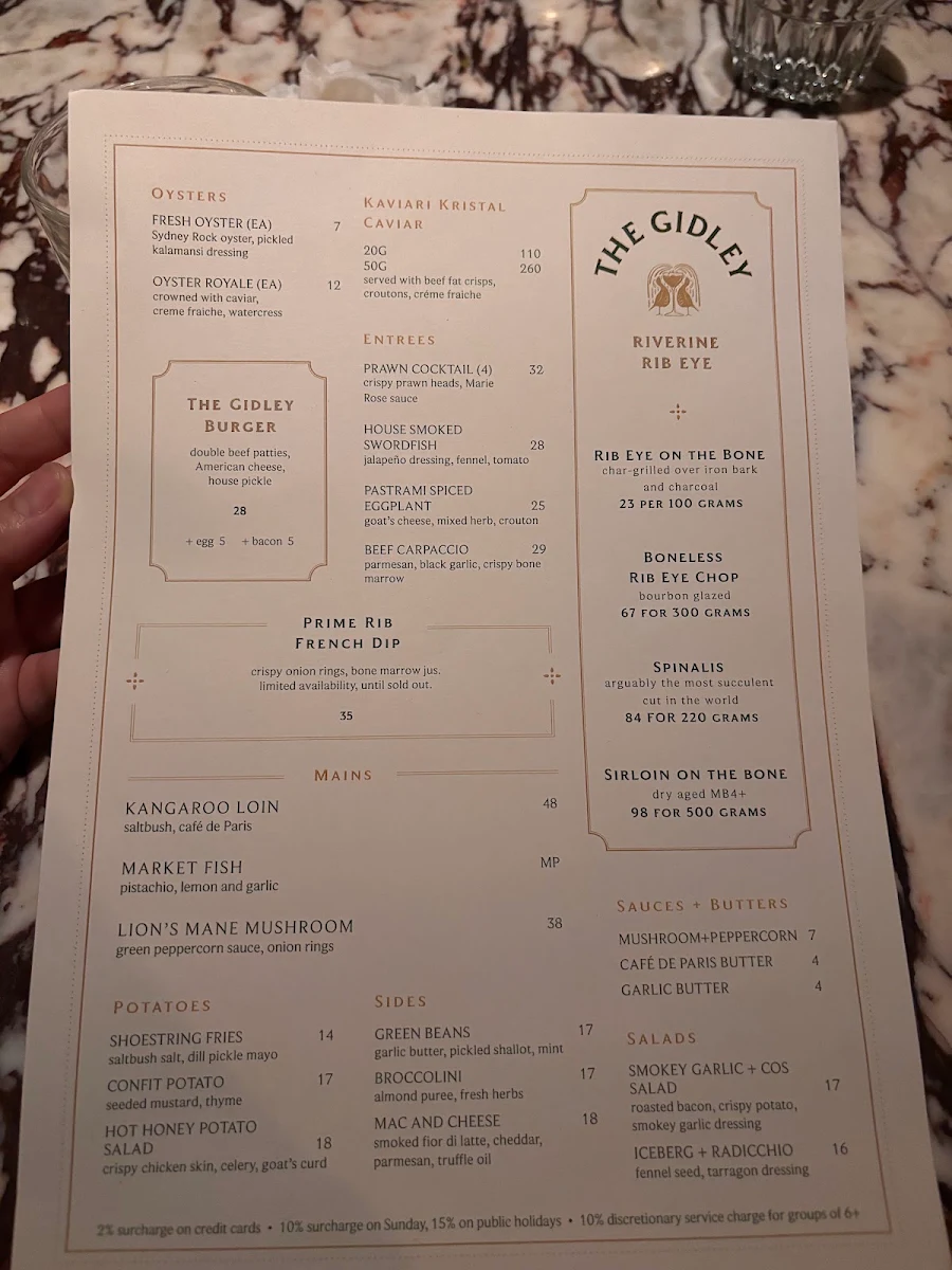 Menu, The Gidley