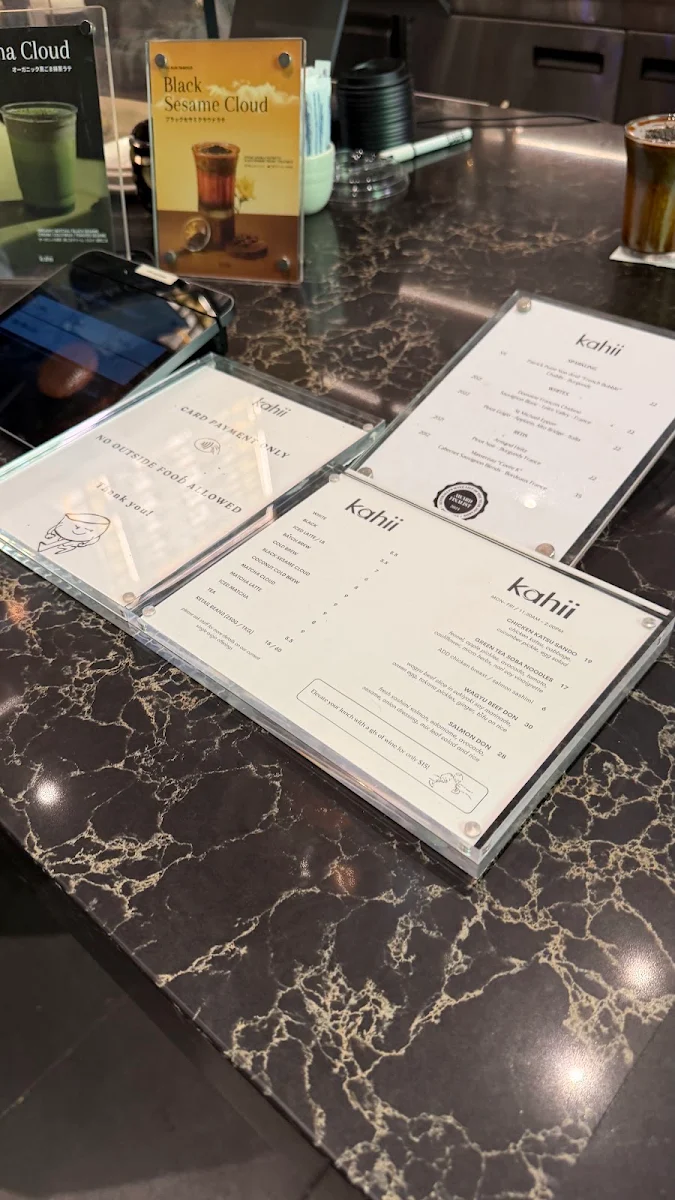 Menu, Kahii
