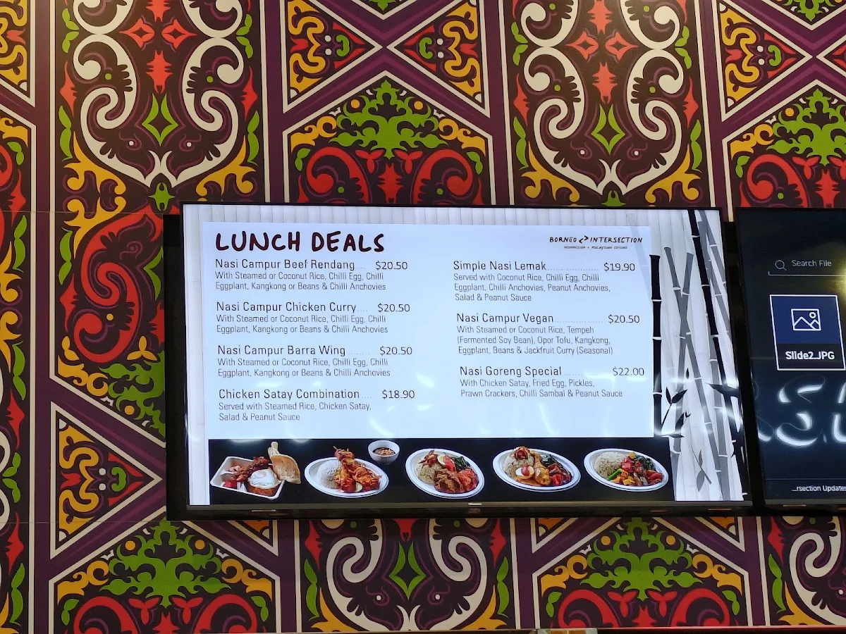 Menu, Borneo Intersection