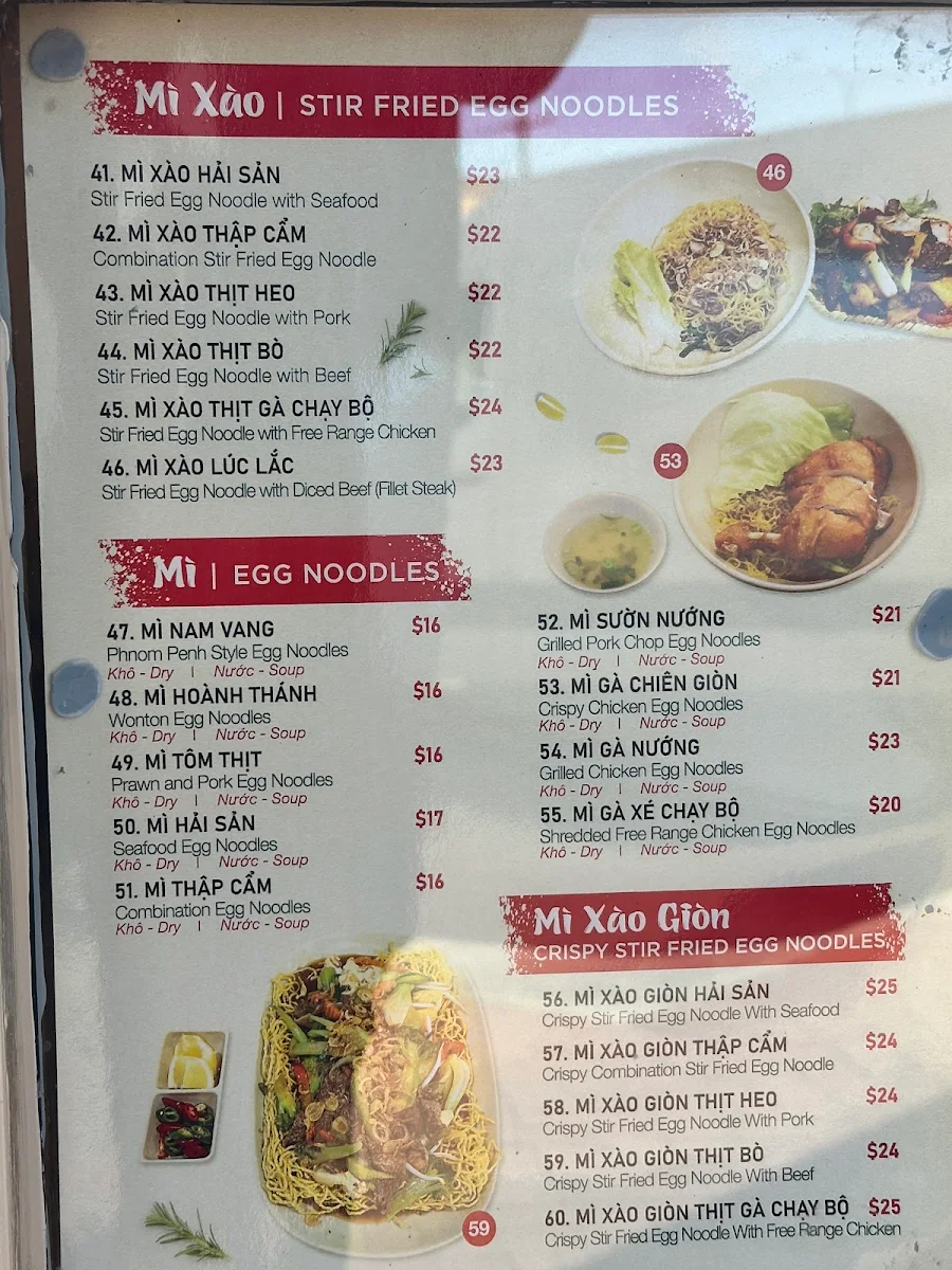 Menu, Phở Phong