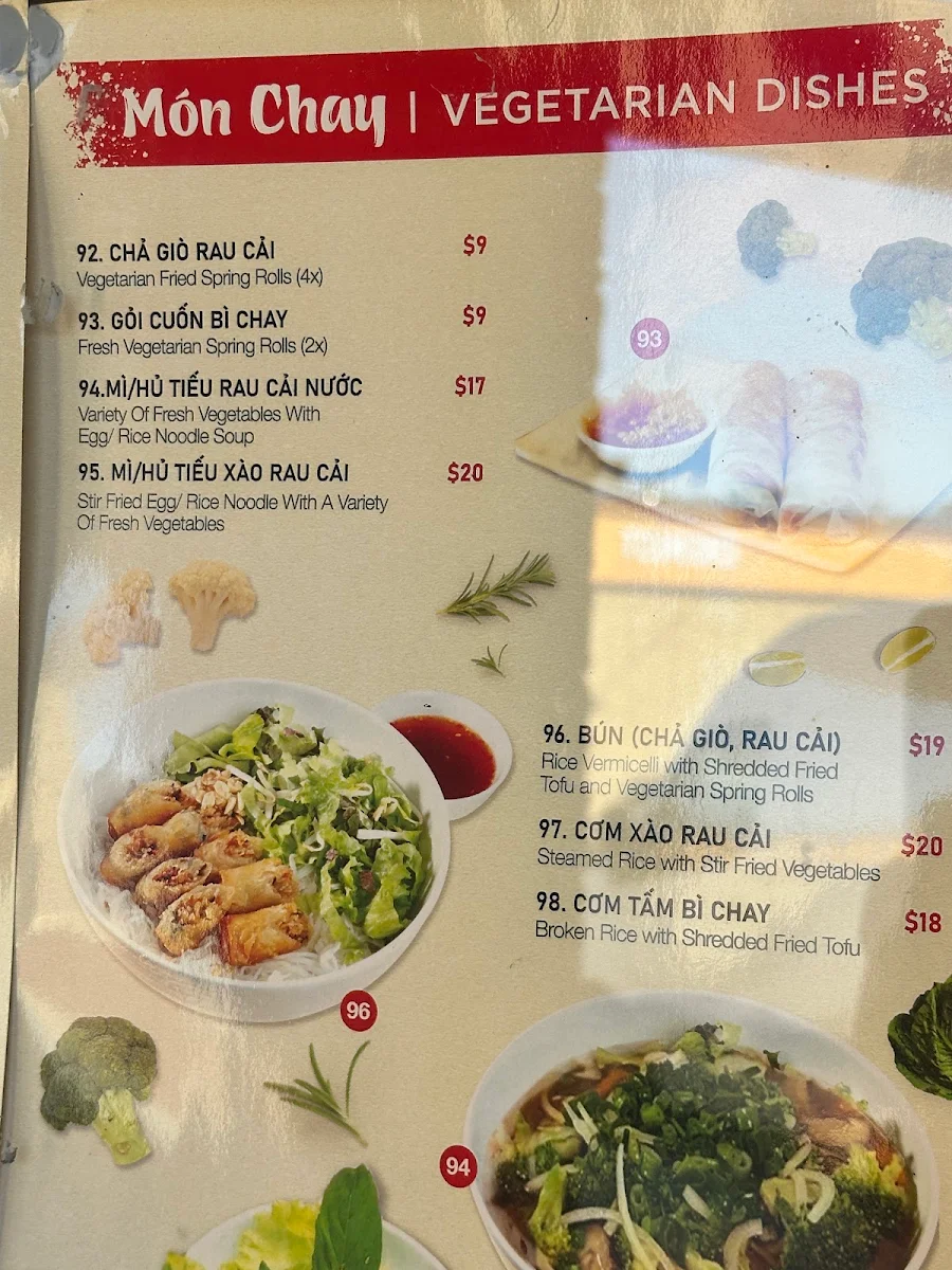 Menu, Phở Phong