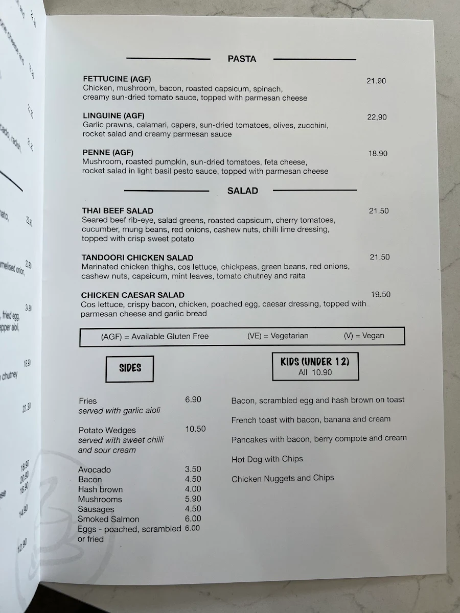 Menu, Cuppa @ 7
