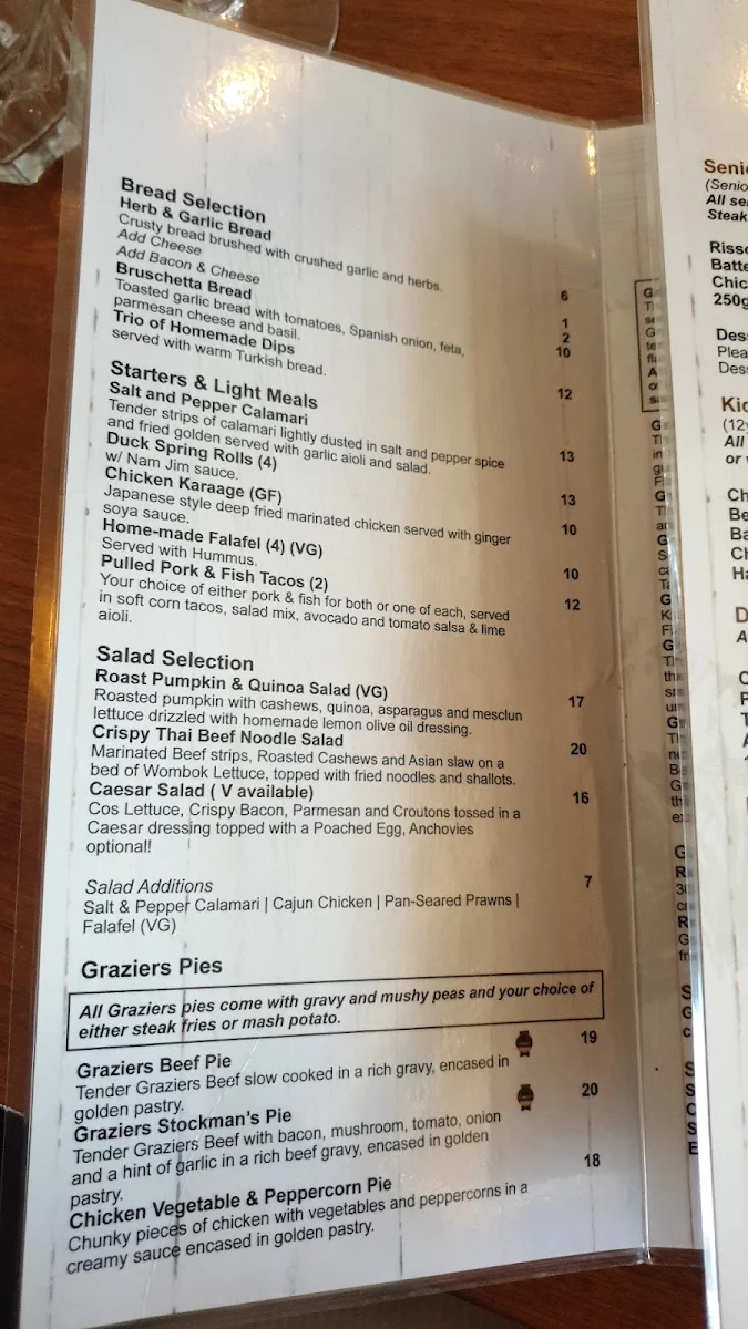 Menu, Alderley Arms Hotel