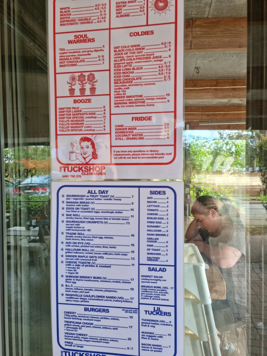 Menu, The Tuckshop