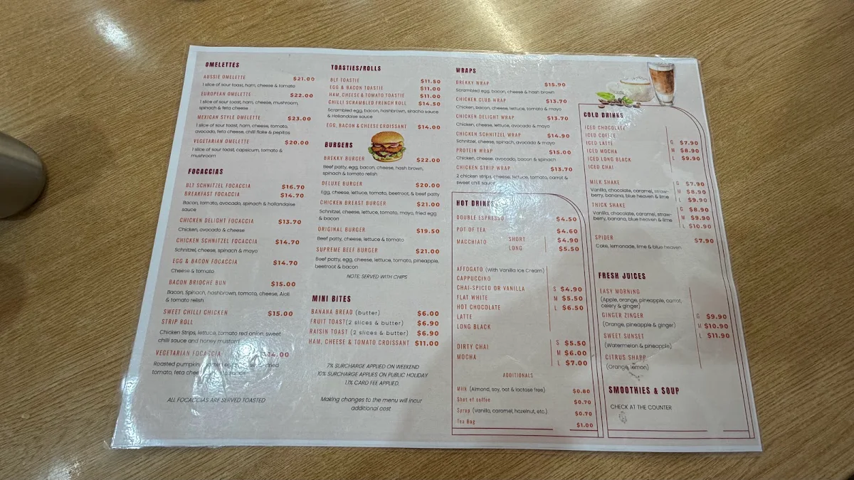 Menu, Ducky’s Corner Langwarrin
