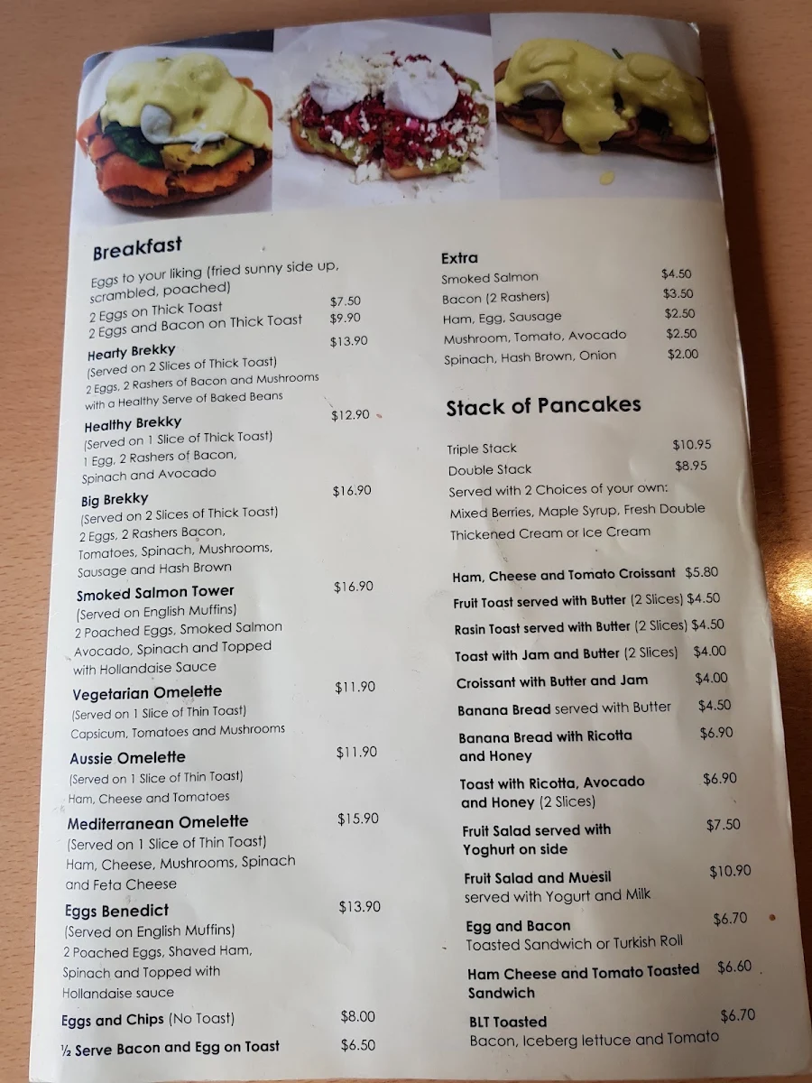 Menu, Ducky’s Corner Langwarrin