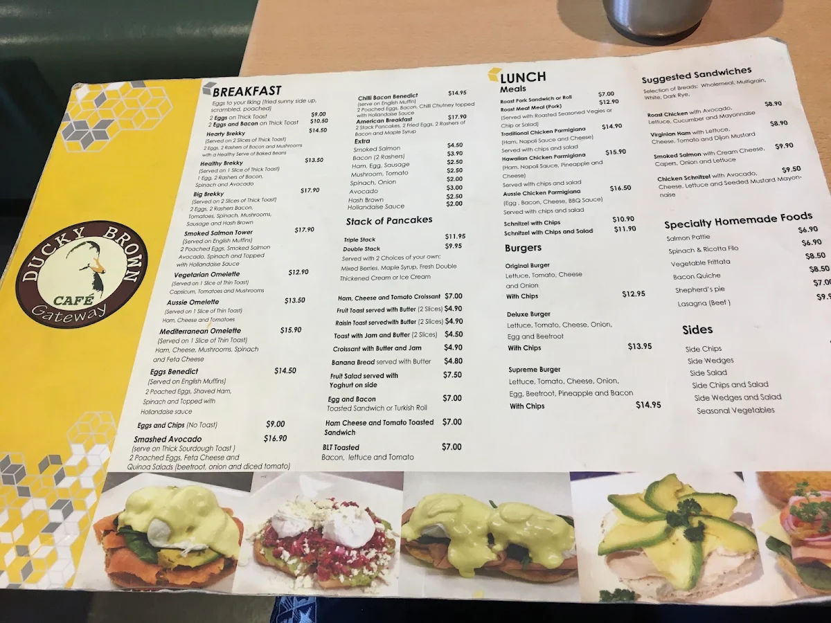 Menu, Ducky’s Corner Langwarrin
