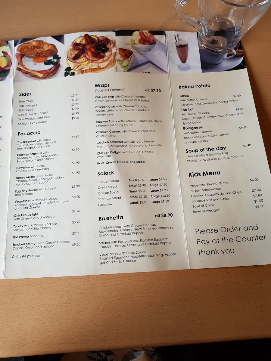 Menu, Ducky’s Corner Langwarrin