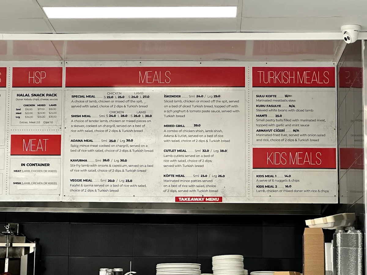 Menu, Somerton Kebab & Cafe Campbellfield