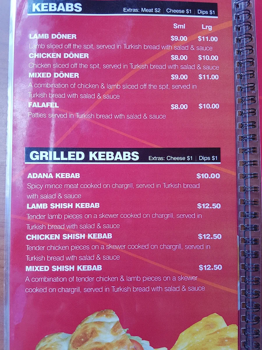 Menu, Somerton Kebab & Cafe Campbellfield