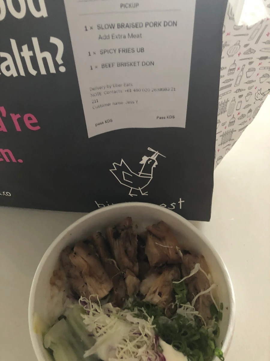 Menu, Bird's Nest - Everton Park