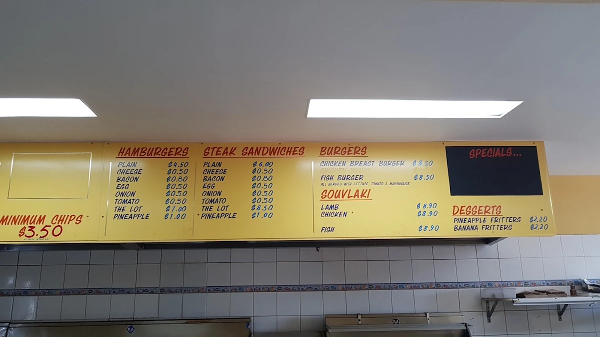 Menu, The fish bite sydenham