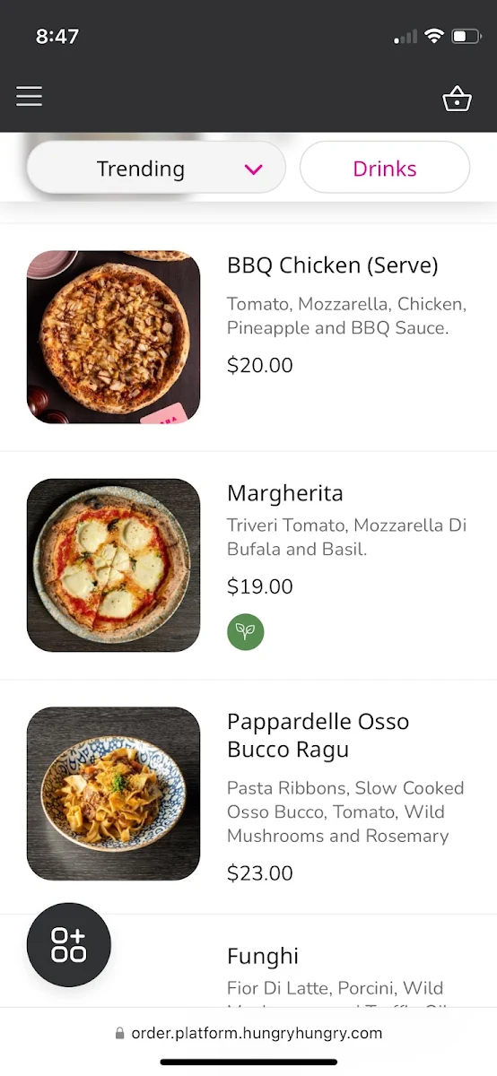 Menu, Cena