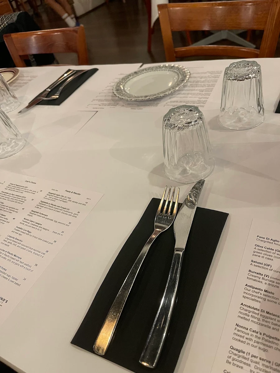 Menu, Paladino's Cucina