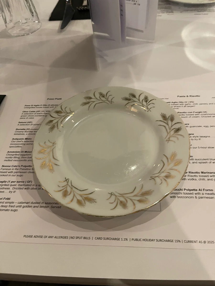 Menu, Paladino's Cucina