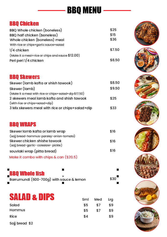 Menu, Crispy Station