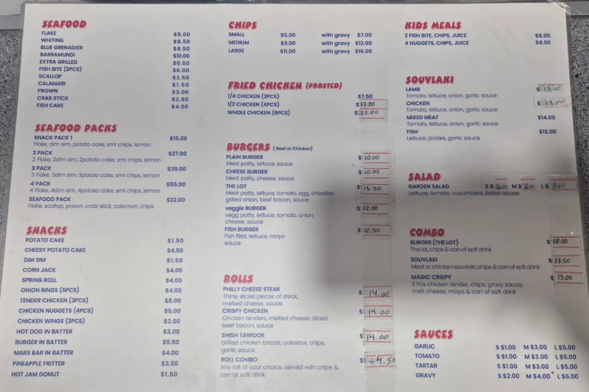 Menu, Crispy Station