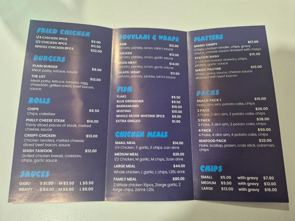 Menu, Crispy Station